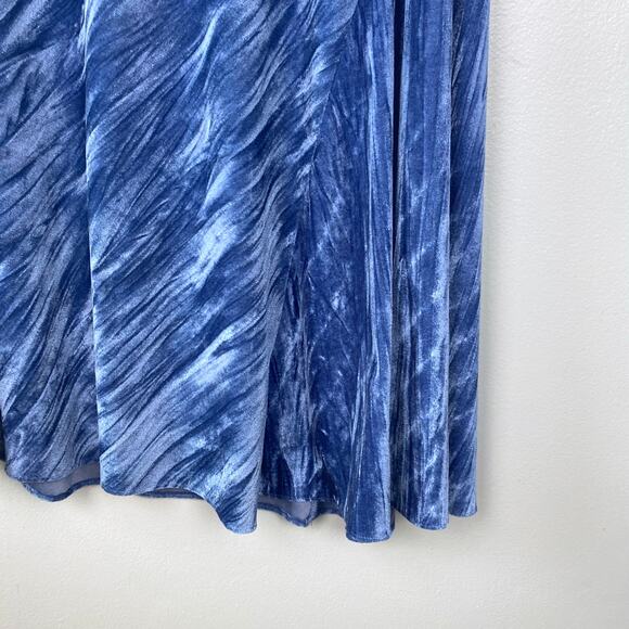 Free People Noa Velvet Slip Skirt Light Night Crushed‎ Velvet Mix Blue Size XS - Picture 6 of 11